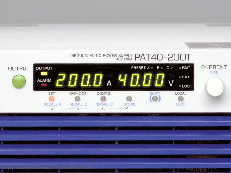 Kikusui серии PAT-T - регулируемые высокоэффективные источники питания постоянного тока до 1500В, 400А, 8 кВт