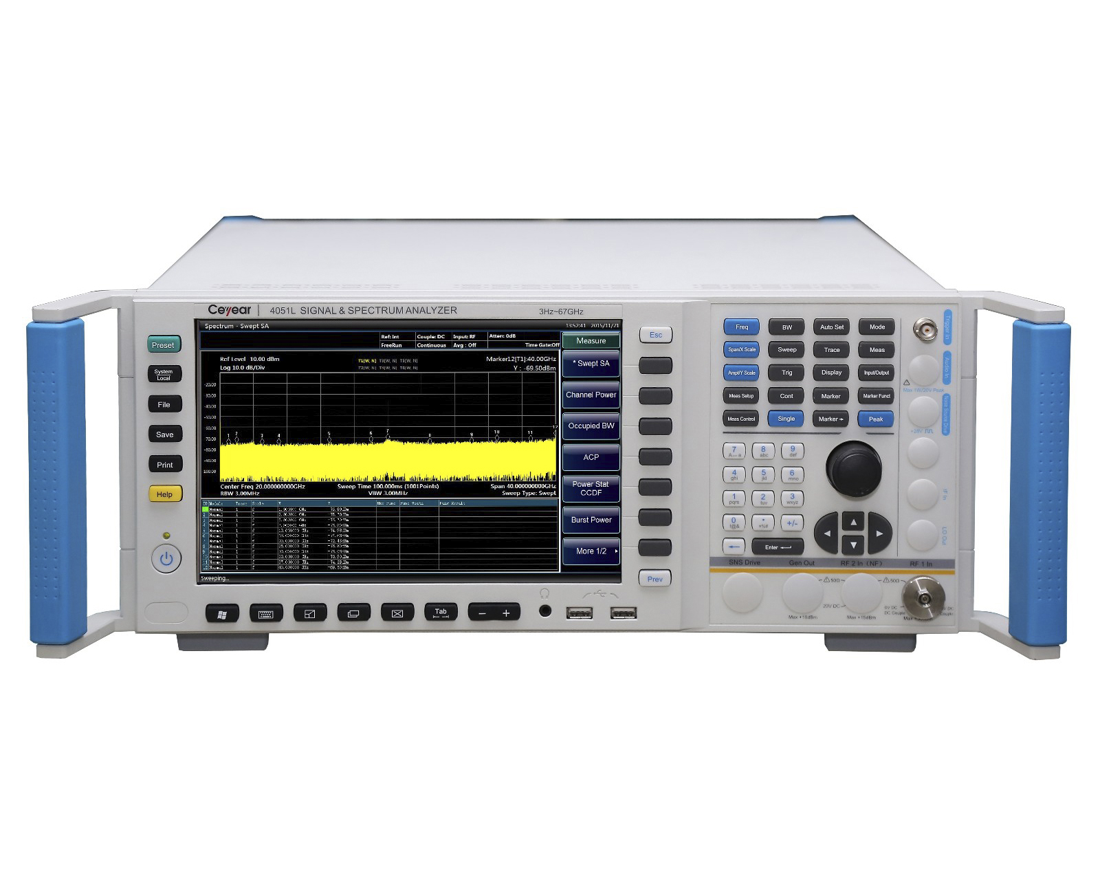 Анализаторы спектраCeyear серии 4051:4051A/B/C/D/E/F/G/H/L/Nс диапазоном частот от 3 Гц до 85 ГГц