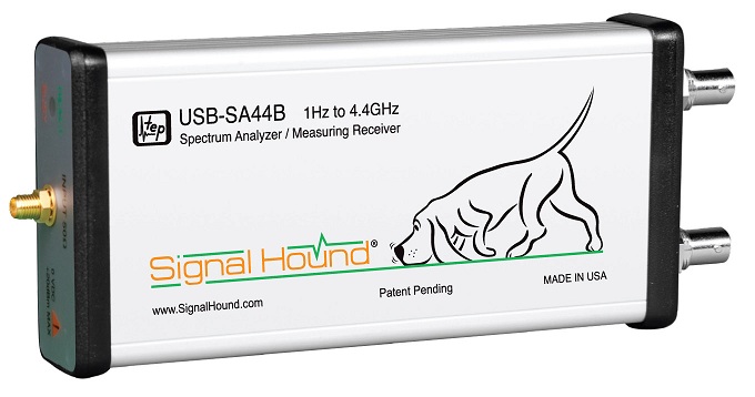 Виртуальный анализатор спектра и измерительный приемникSignal Hound USB-SA44B
диапазона от 1 Гц до 4,4 ГГц
с предварительным ВЧ усилителем

