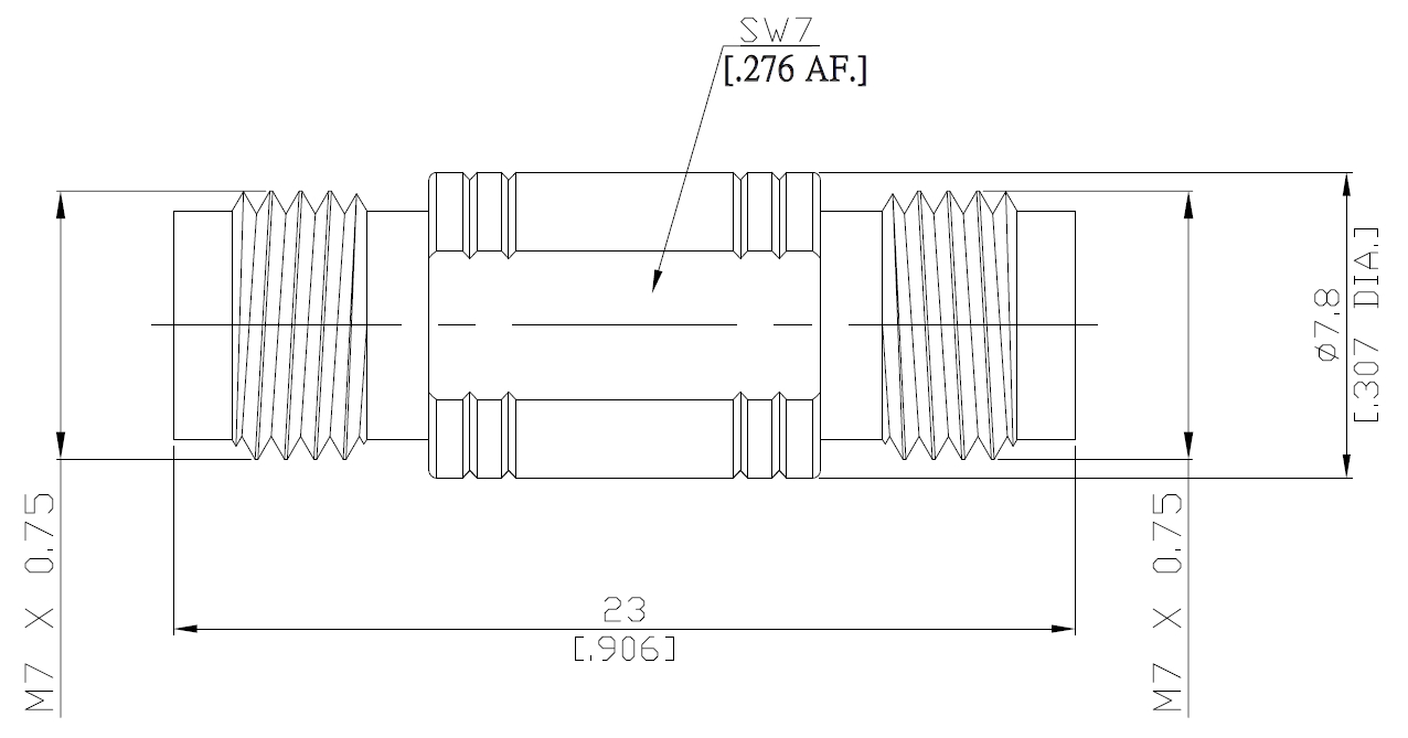 Адаптер коаксиальный, 1.85мм(f) – 1.85мм(f), 67 ГГц