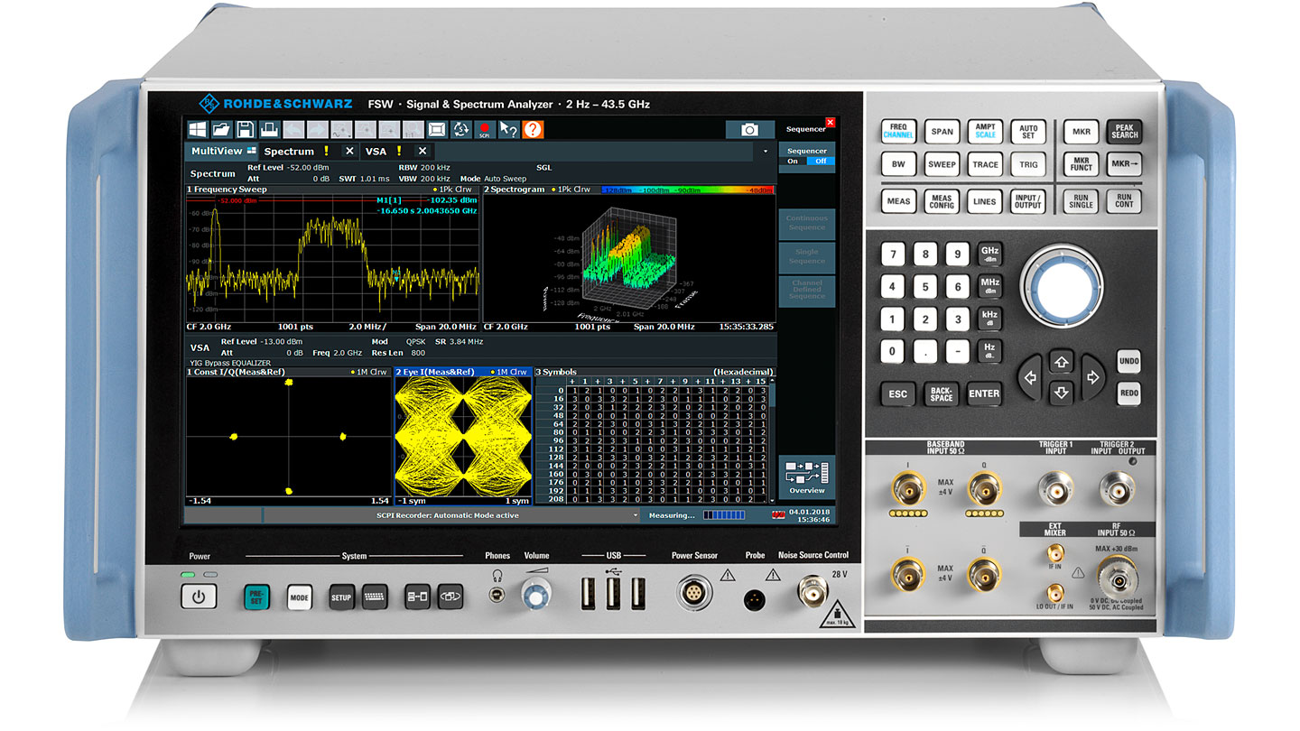 Анализатор спектра/анализатор сигналов Rohde&Schwarz FSW с диапазоном частот от 2 Гц до 85 ГГц