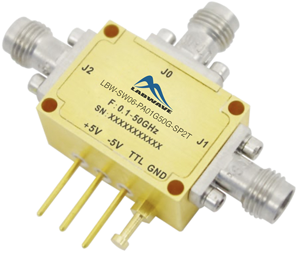 Поглощающий коаксиальный переключатель SP2TLabwave LBW-SW06-PA01G50G-SP2Tс диапазоном от 100 МГц до 50 ГГц