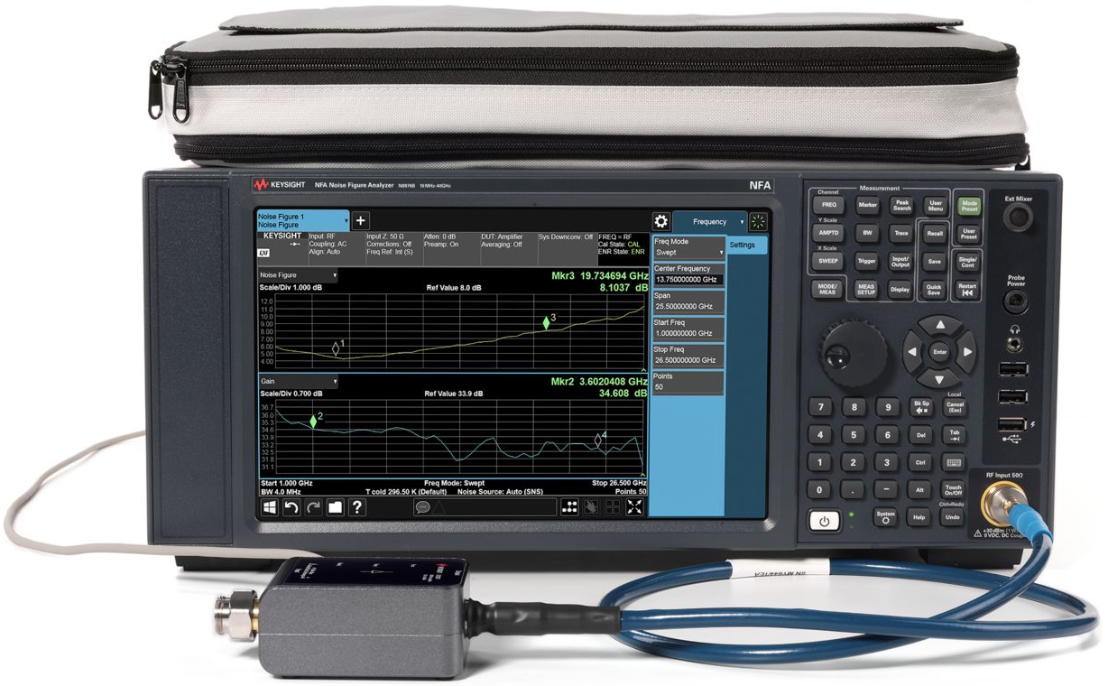 Анализаторы коэффициента шума серии NFA Keysight N8973B, N8974B, N8975B, N8976B с диапазоном частот от 10 МГц до 40 ГГц