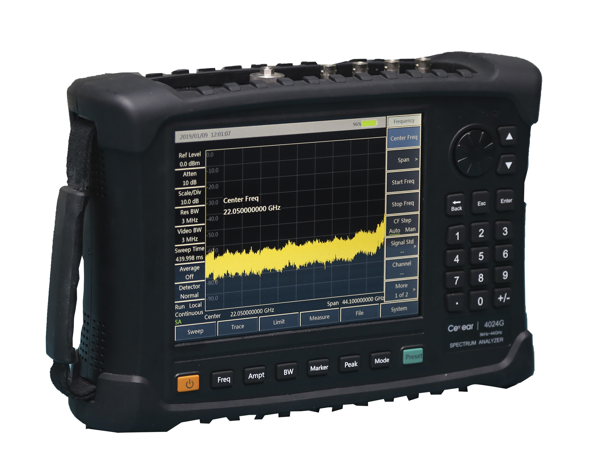 Портативные анализаторы спектраCeyear серии 4024:4024A/B/C/D/E/F/G/H/Lс диапазоном частот от 9 кГц до 67 ГГц