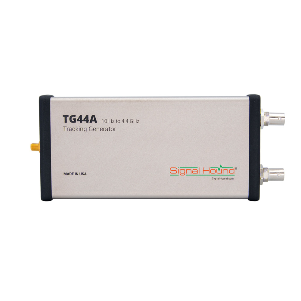 Генератор немодулированных сигналов
Signal Hound TG44A
с диапазоном от 10 Гц до 4,4 ГГц
