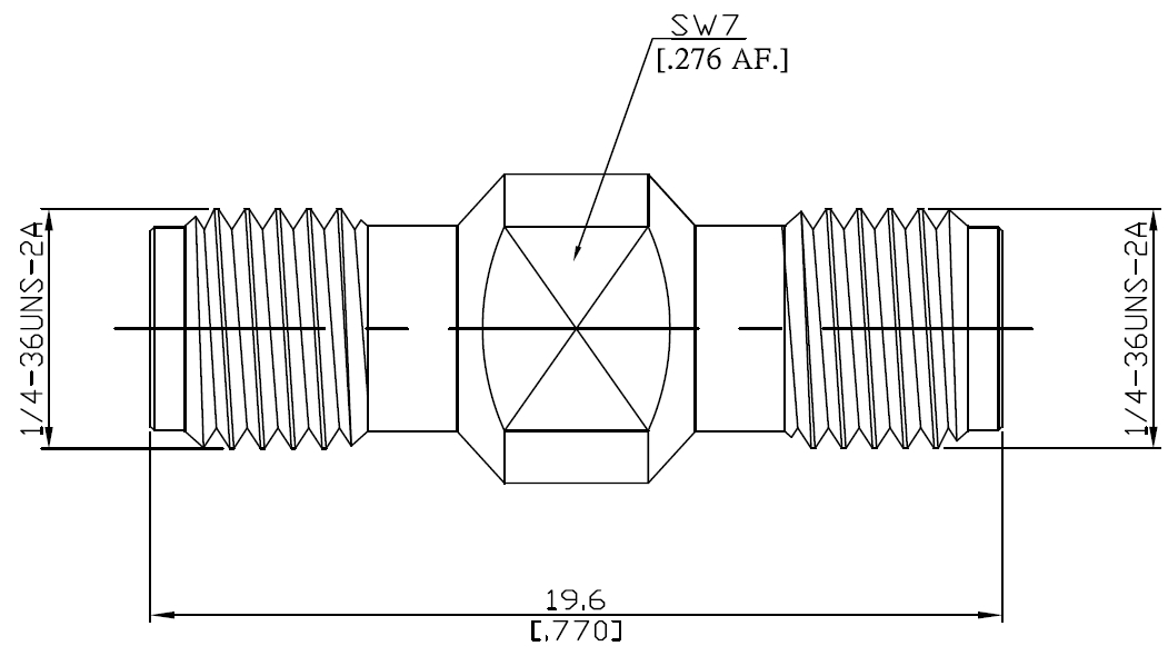 Адаптер коаксиальный, Прецизионный SMA(f) – Прецизионный SMA(f), 27 ГГц