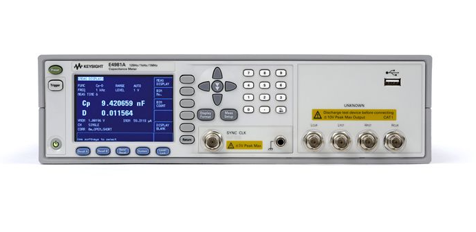 Измеритель емкости Keysight E4981A на частотах 120 Гц / 1 кГц / 1 МГц