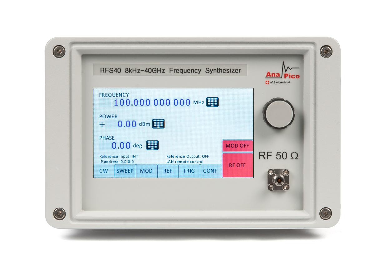 Синтезатор частот AnaPico RFS40 с диапазоном частот 8 кГц — 40 ГГц