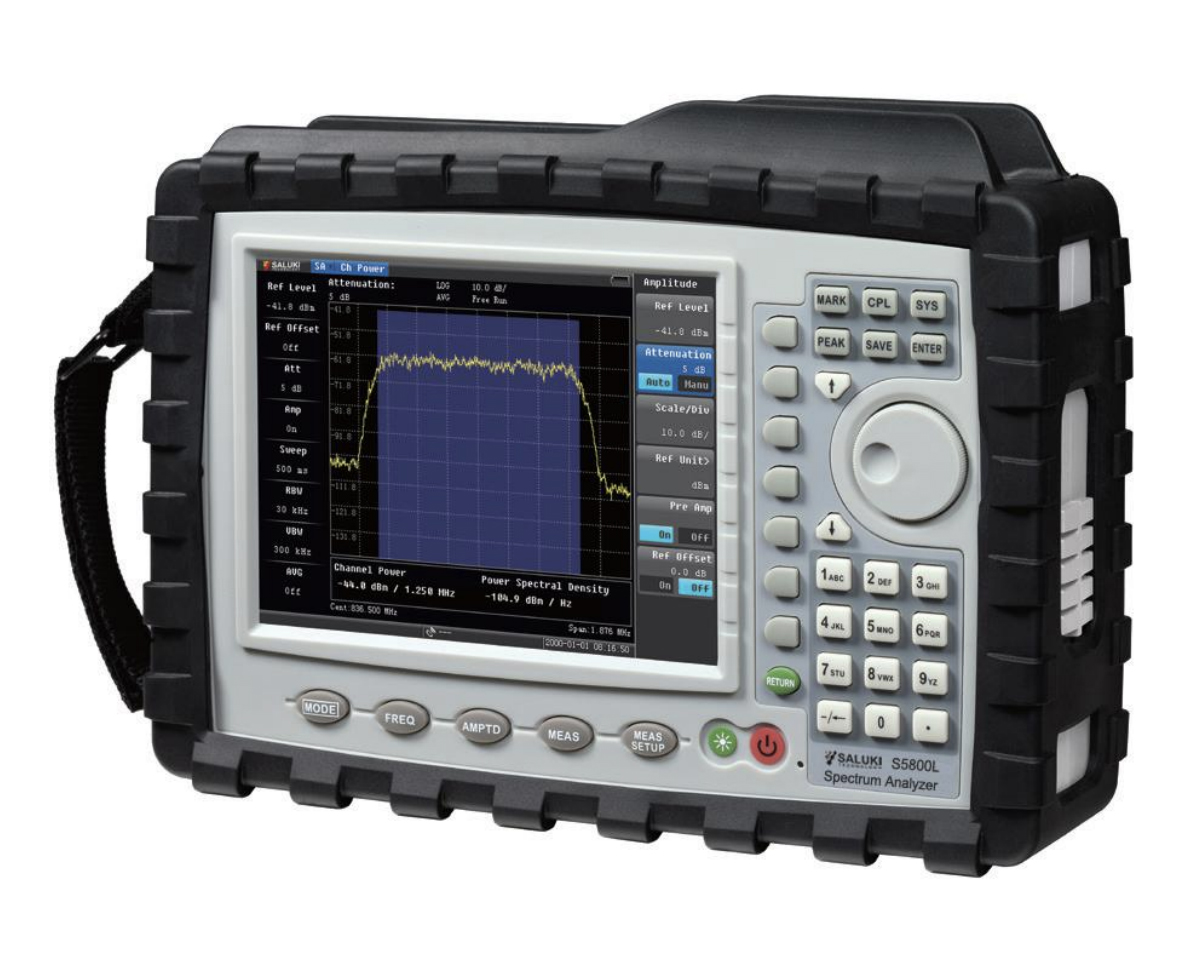 Портативный анализатор Saluki S5800L 
с диапазоном от 9 кГц до 3 ГГц 