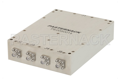 4 Way High Power Broadband Combiner From 1 GHz to 6 GHz Rated at 100 Watts, SMA
