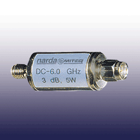 Frequency Range (GHz) DC - 6 Power (W) 5 Attenuation 6 dB