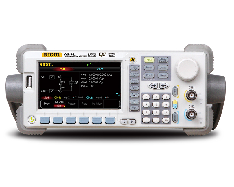 Генераторы сигналов произвольной формыRigol серии DG5000с диапазоном от 1 мкГц до 350 МГц
