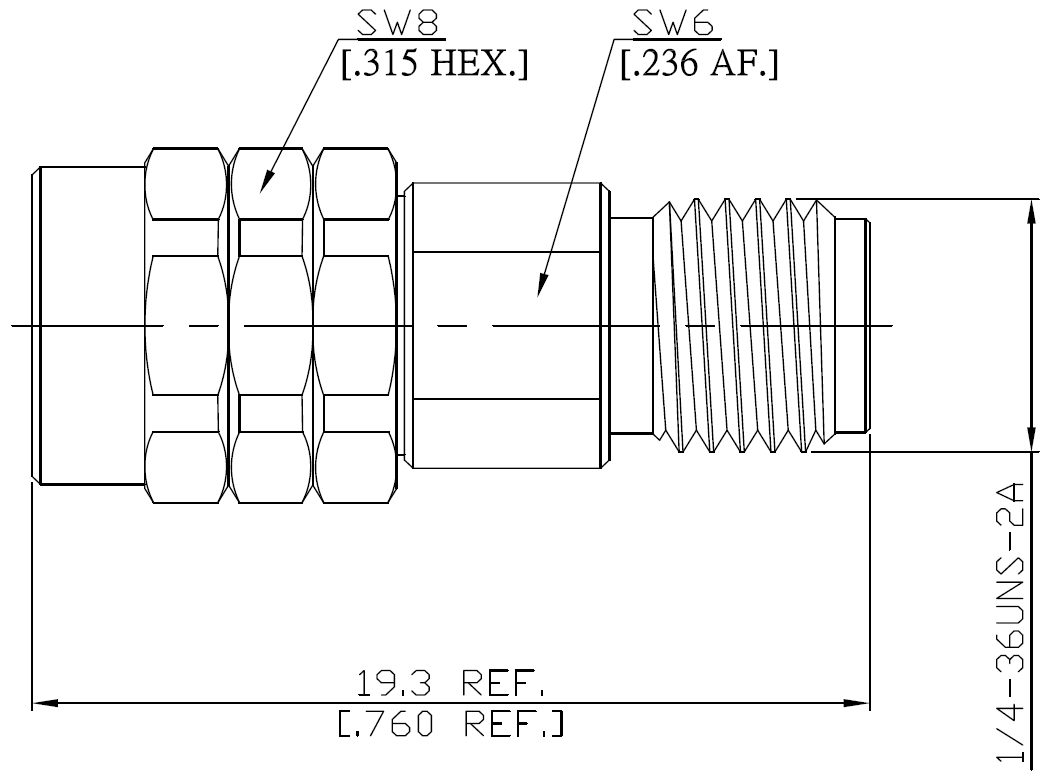 Адаптер коаксиальный, 1.85мм(m) – 2.92мм(f), 40 ГГц