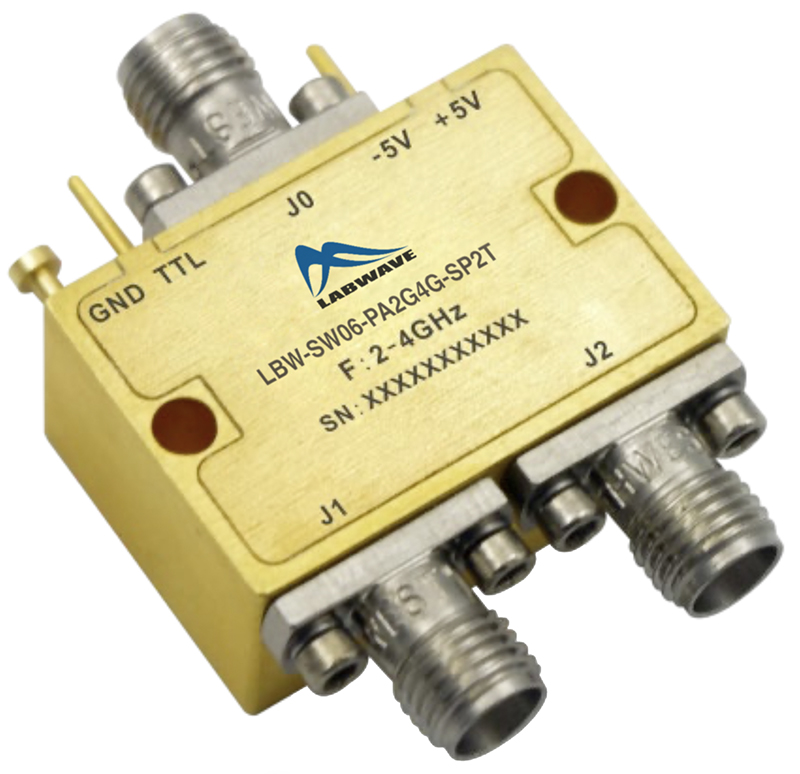 Поглощающий коаксиальный переключатель SP2TLabwave LBW-SW06-PA2G4G-SP2Tс диапазоном от 2 ГГц до 4 ГГц
