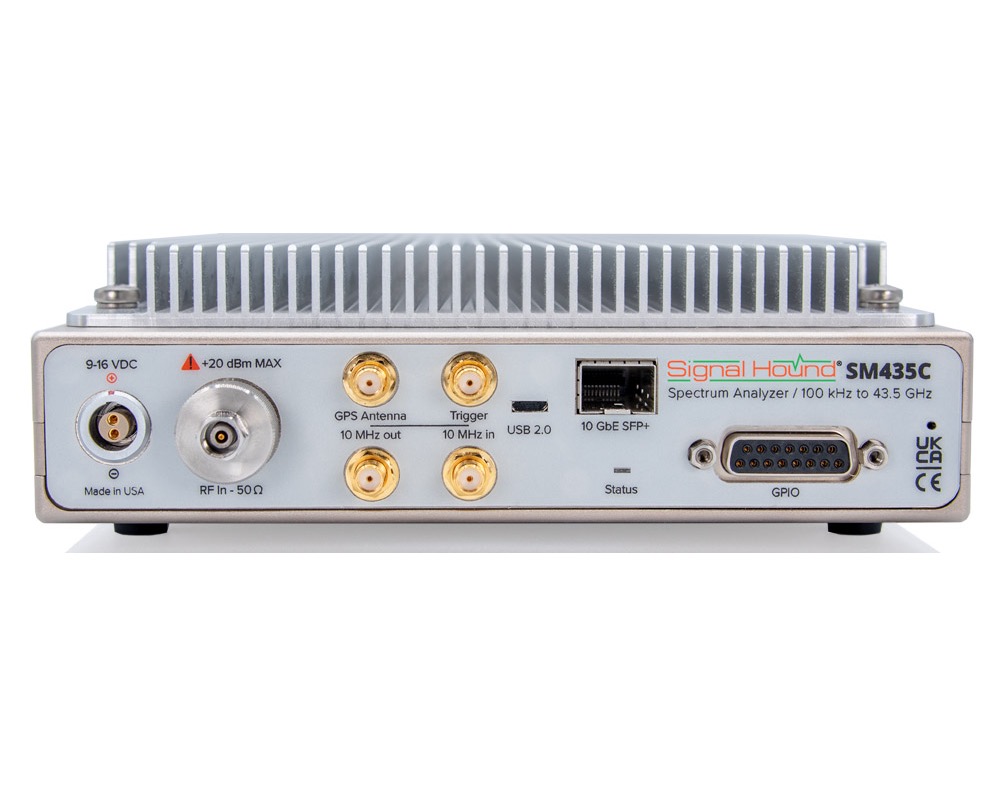 Анализатор спектра с подключением 10GbE
Signal Hound SM435C
с диапазоном от 100 кГц до 43,5 ГГц