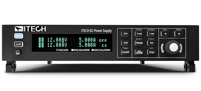 Двухканальный программируемый источник питания постоянного токаITECH серии IT-M3100Dс мощностью до 400 Вт