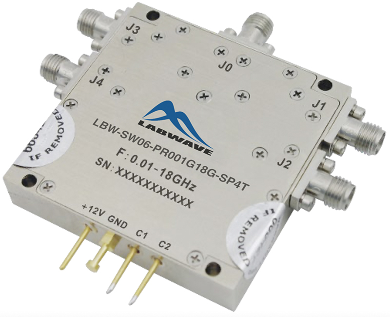 Отражающий коаксиальный переключатель SP4TLabwave LBW-SW06-PR001G18G-SP4Tс диапазоном от 10 МГц до 18 ГГц