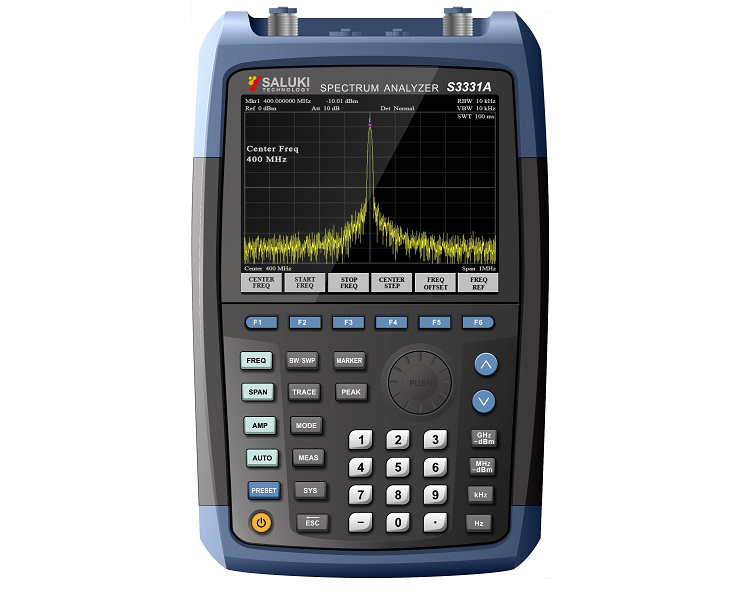 Портативные анализаторы спектраSaluki серии S3331
с диапазоном от 9 кГц до 7,5 ГГц