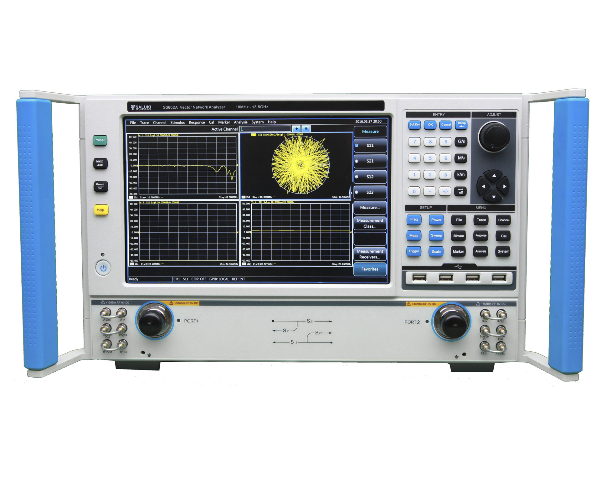 Векторные анализаторы цепейSaluki S3602A/B/C/D/E 
с диапазоном от 10 МГц до 67 ГГц 