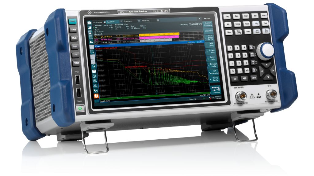Приемник для тестирования ЭМП
 Rohde & Schwarz EPL1000
с диапазоном от 5 кГц до 30 МГц