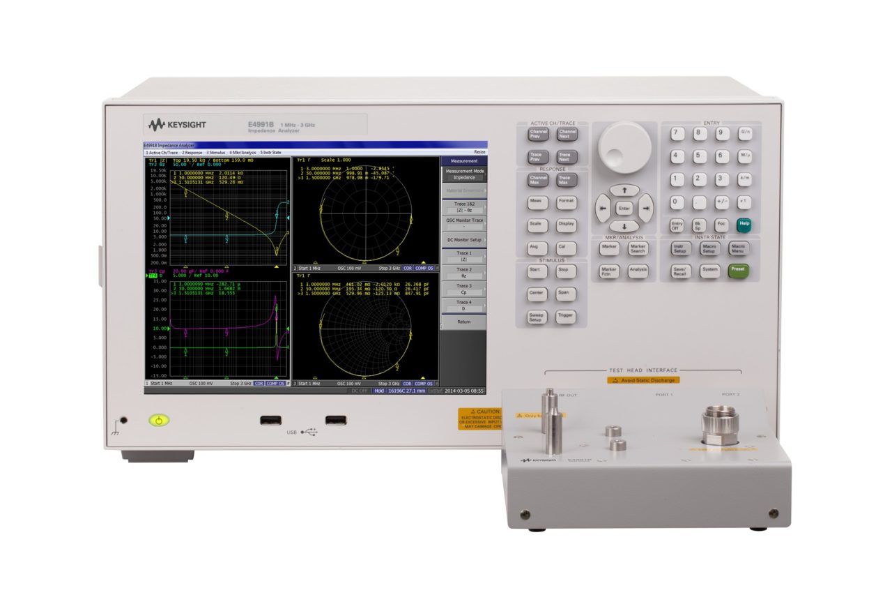 Анализатор импеданса
 Keysight E4991B
 с диапазоном от 1 МГц до 3 ГГц