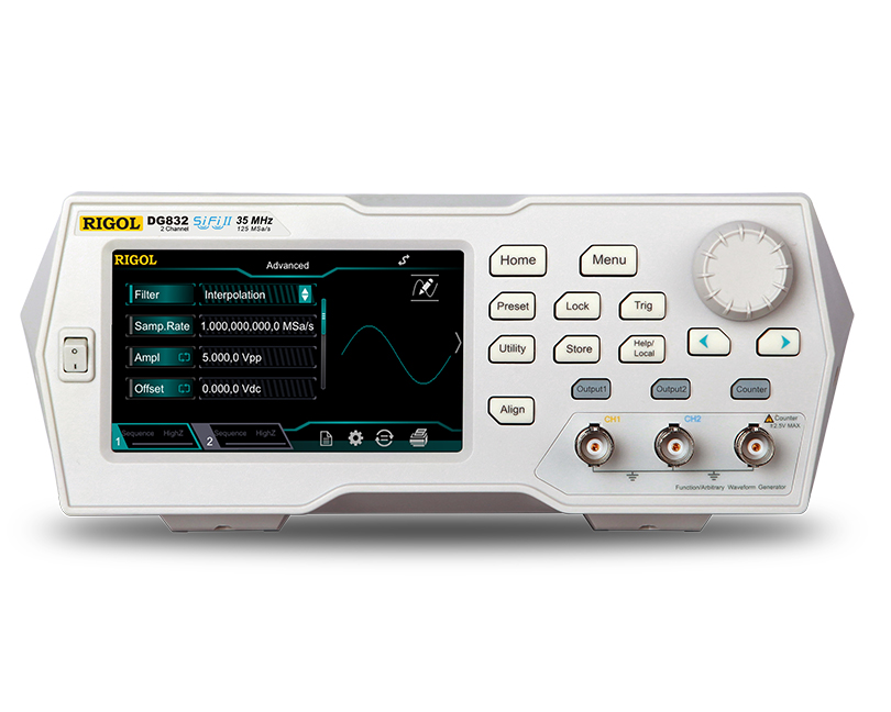Генератор стандартных функций и сигналов произвольной формы Rigol серии DG800с максимальной частотой 35 МГц