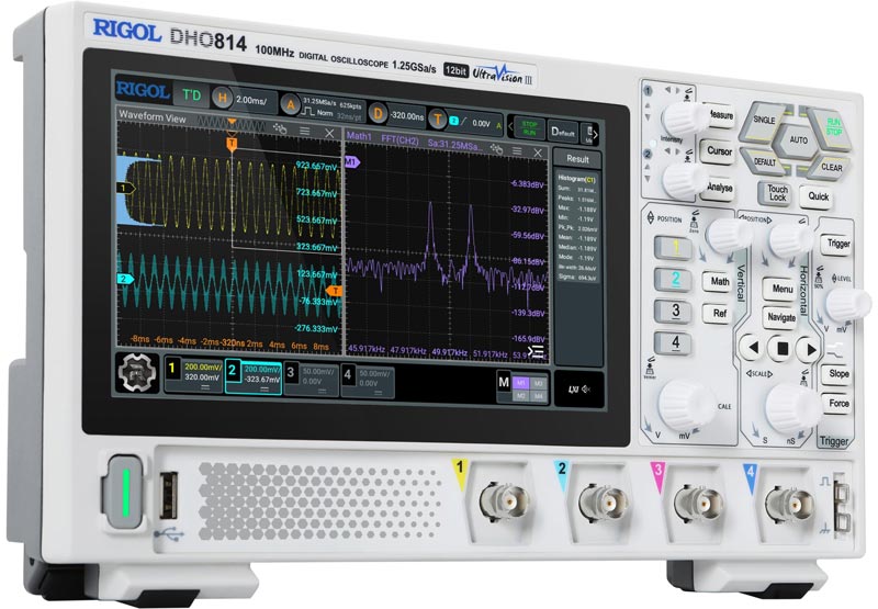 Цифровые осциллографыRigol серии DHO800с полосой пропускания до 100 МГц