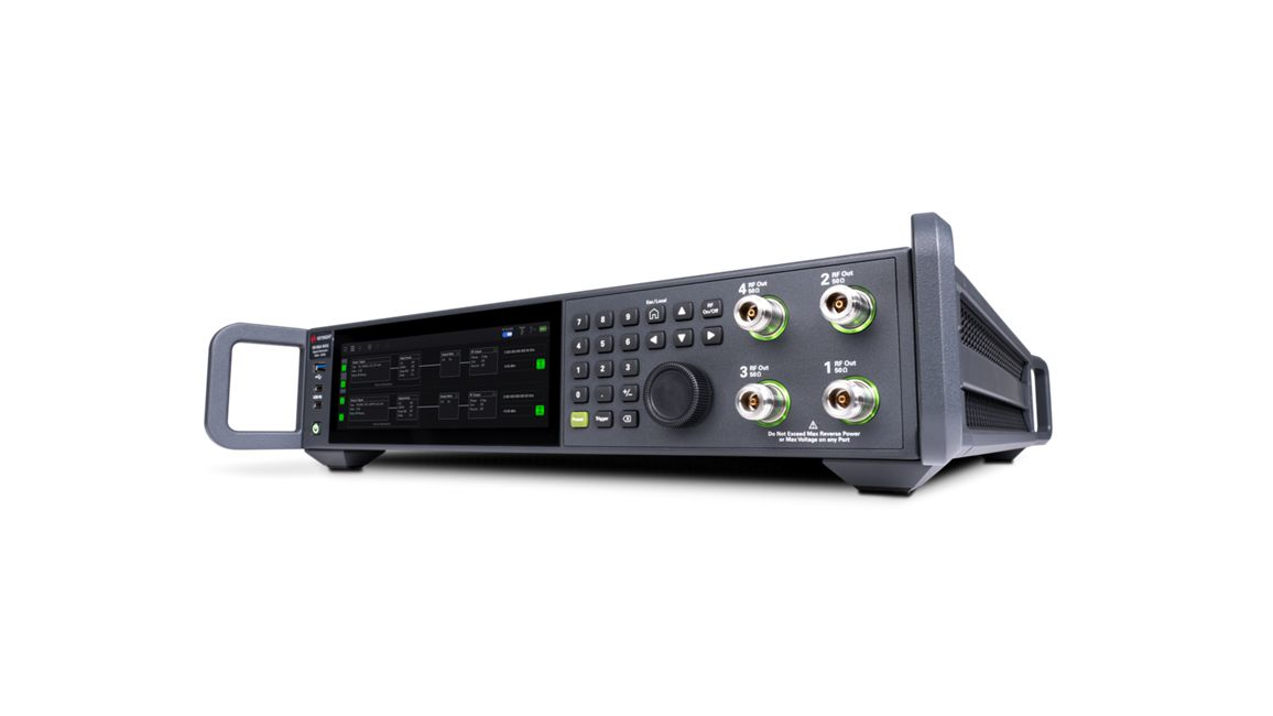 Компактный четырехканальный векторный
генератор сигналов MXG Keysight N5186A
с диапазоном частот от 9 кГц до 8,5 ГГц