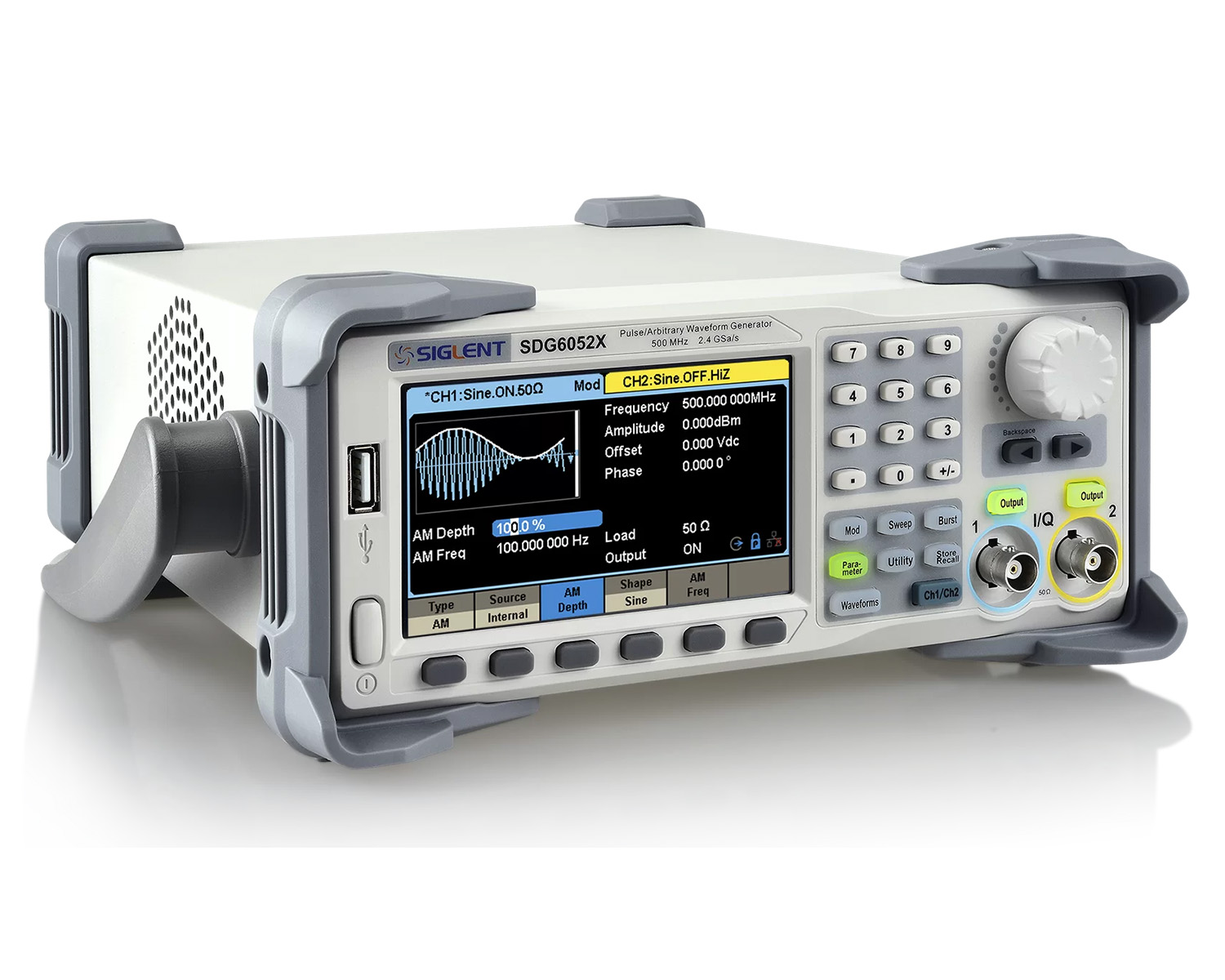 Генератор импульсов/произвольных сигналов
Siglent серии SDG6000X 
с полосой пропускания до 500 МГц, 2 канала