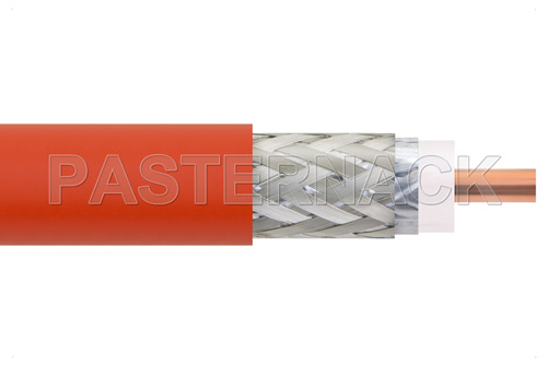 Flexible LMR-195-LLPL Outdoor Rated Coax Cable Double Shielded with Orange PVC (FR) Jacket
