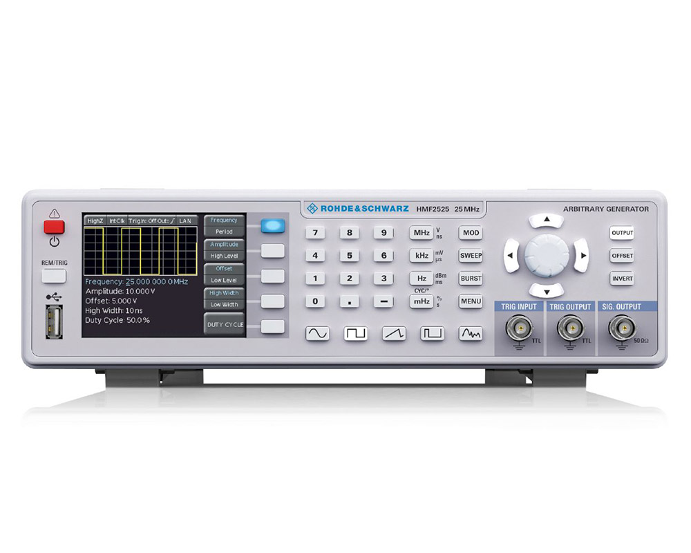 Генератор сигналов произвольной формыRohde&Schwarz HMF2525с диапазоном от 10 мкГц до 25 МГц