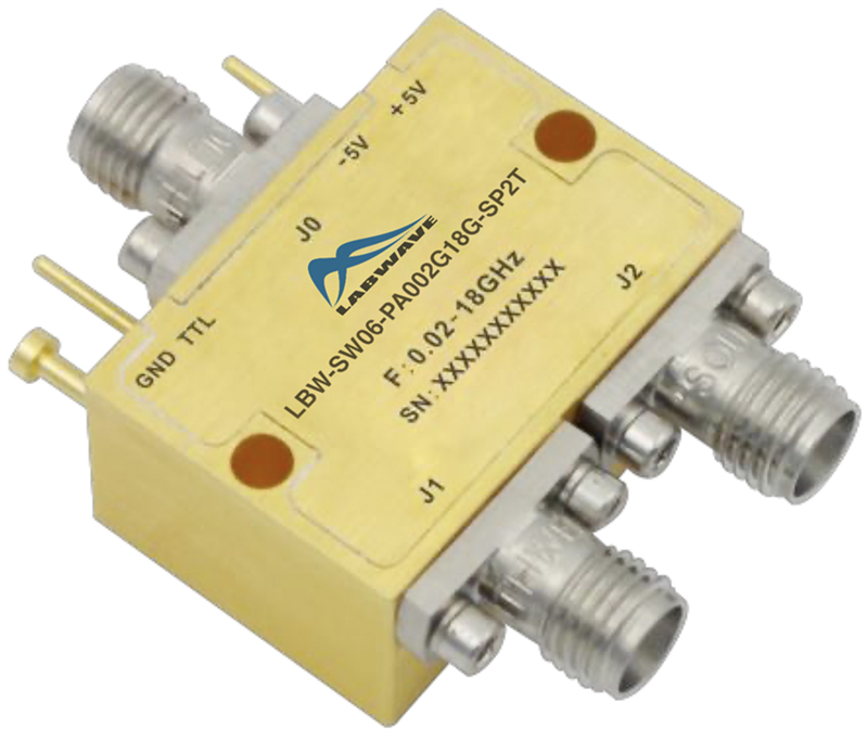 Поглощающий коаксиальный переключатель SP2TLabwave LBW-SW06-PA002G18G-SP2Tс диапазоном от 20 МГц до 18 ГГц