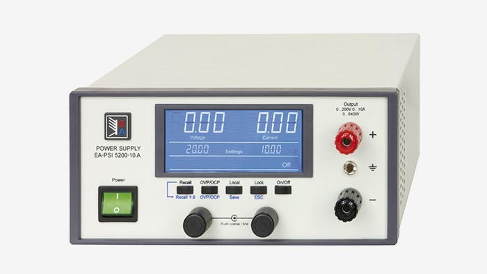 Программируемые источники питания
постоянного тока
 EA Elektro-Automatik серии PSI 5000 A
 с максимальной выходной мощностью
от 160 Вт до 640 Вт