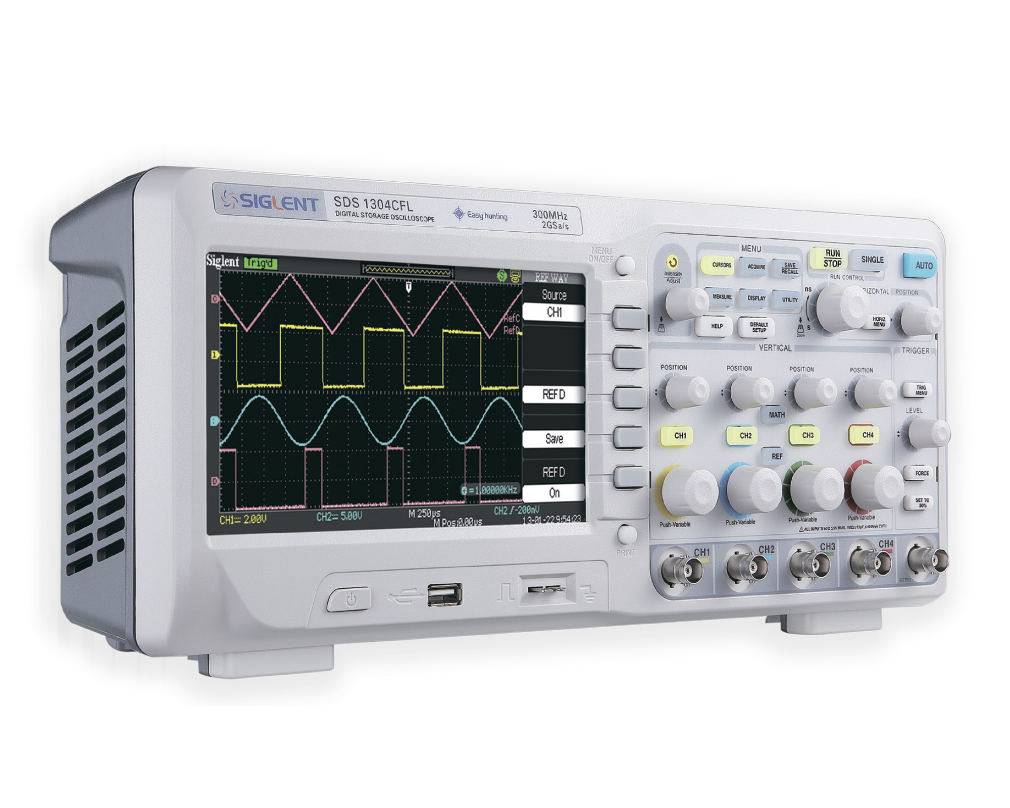 Цифровые осциллографы 
Siglent серии SDS1000CFL 
с полосой пропускания до 300 МГц, 2 / 4 канала